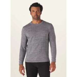 The Normal Brand Roll Hem Pocket Crew Mens Pullover Sweater Medium Grey New